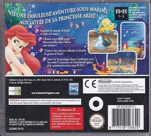 Disneys The Little Mermaid Ariels Undersea Adventure - Fransk Cover - Nintendo DS (A Grade) (Genbrug)